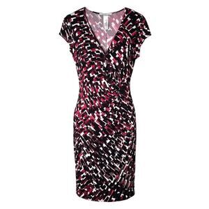 Laundry pink and black faux wrap style sheath dress size 8 B71